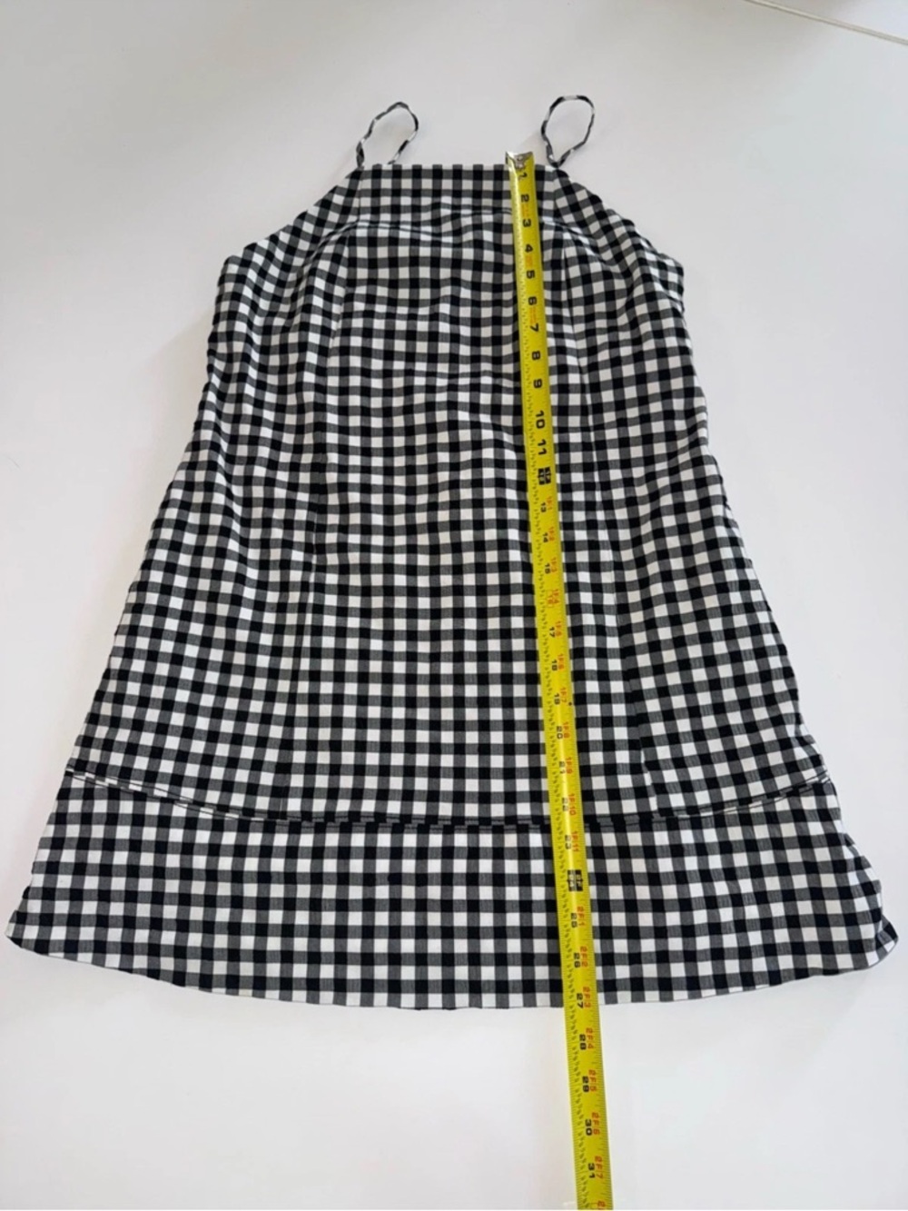 Anthropologie Apron Style Mini Dress Black White Check With Pockets Gingham XS - Picture 7 of 11